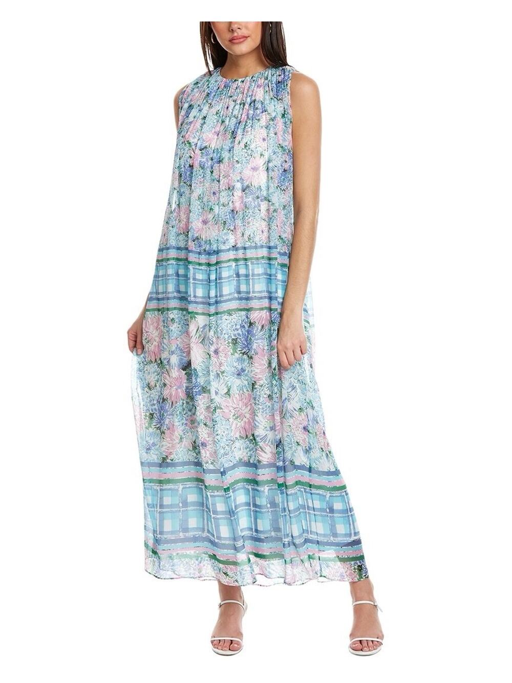 Frances Valentine Endora Floral Silk Maxi Dress Cottagecore Resort READ Women XS